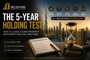 5-year property investment Dubai holding test for long-term investors