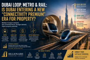 Dubai Loop Metro and Etihad Rail connectivity premium for property investment