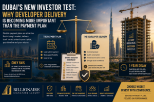 Dubai property developer delivery and off-plan payment plans 2026