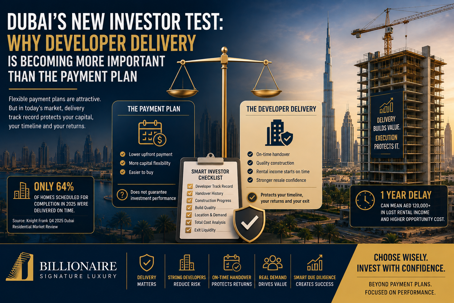 Dubai property developer delivery and off-plan payment plans 2026