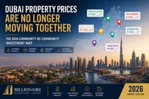 Dubai property prices 2026 community investment map