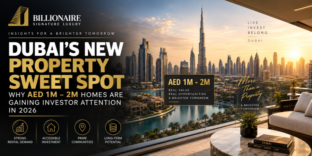 Dubai property AED 1M to 2M investment opportunities in 2026